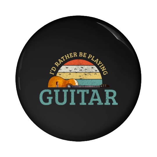 Guitar Player Gift Vintage Guitarist Pin Buttons