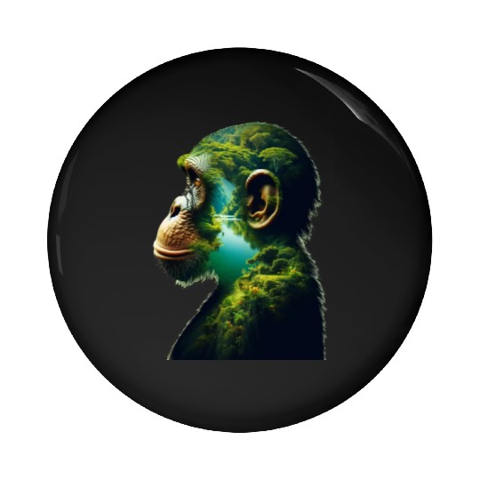 Nature in Chimpanzee Body Pin Buttons