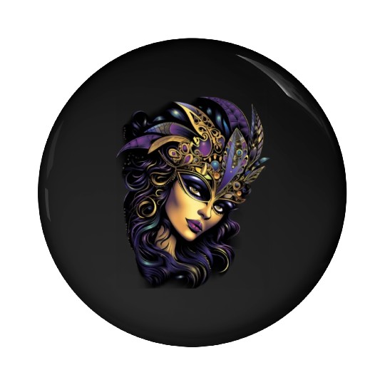 Mardi Gras Women Mardi Gras Mask Carnival Street Pin Buttons