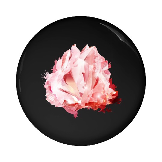 bright pink rose quartz crystal motif Pin Buttons