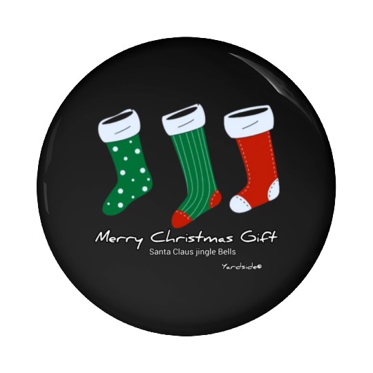 Santa Claus jingle Bell Merry Christmas Gift socks Pin Buttons