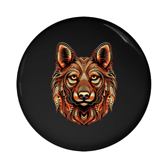 German Shepherd Funny Dog Street Art Comic Pet Pin Buttons