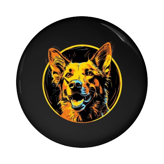 German Shepherd Funny Dog Street Art Comic Pet Pin Buttons