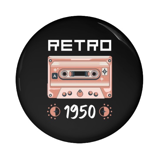 Retro Tape Music Nostalgia Vintage 1950 Pin Buttons