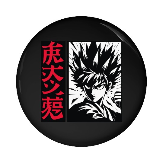 Anime Power Unleashed, aesthetic, japanese design Pin Buttons