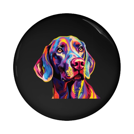 Watercolor Colorful Weimaraner Pin Buttons
