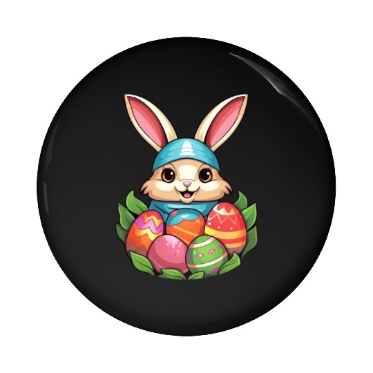 Easter Bunny Rabbit Easter Day Egg Hunting Pin Buttons