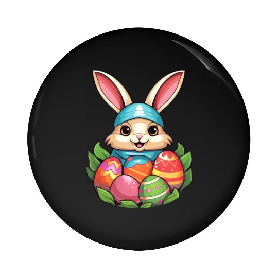 Easter Bunny Rabbit Easter Day Egg Hunting Pin Buttons