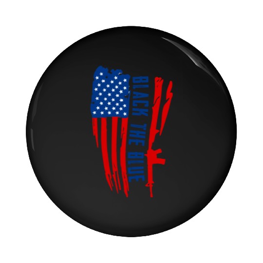 Black the blue American Oilfield USA Flag Pin Buttons