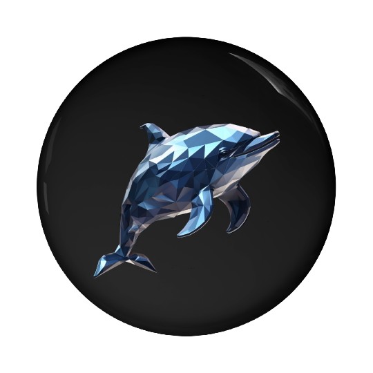 Geometric Style Dolphin Pin Buttons