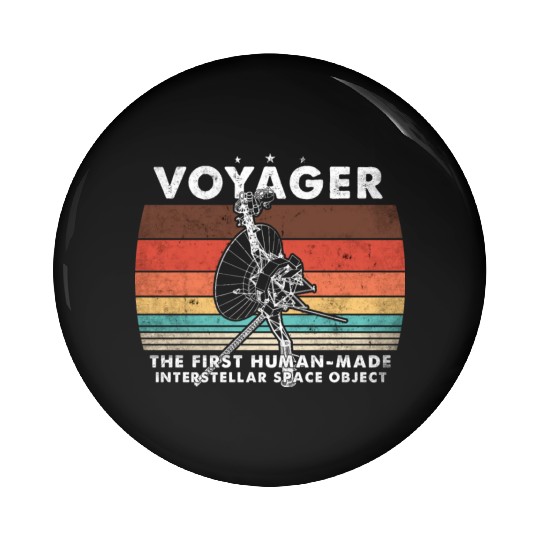 Voyager 1977 Retro Space Probe Mission Pin Buttons