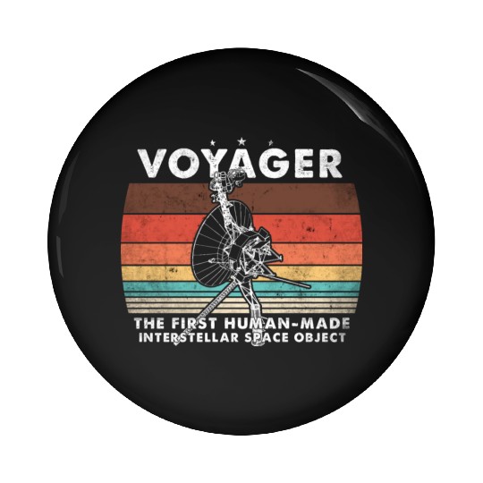 Voyager 1977 Retro Space Probe Mission Pin Buttons