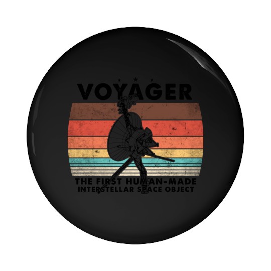 Voyager 1977 Retro Space Probe Mission Pin Buttons