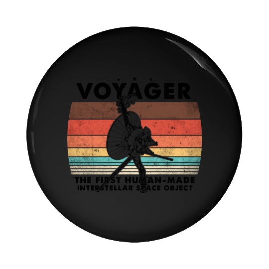 Voyager 1977 Retro Space Probe Mission Pin Buttons