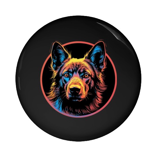 German Shepherd Funny Dog Street Art Comic Pet Pin Buttons
