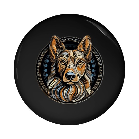 German Shepherd Funny Dog Street Art Comic Pet Pin Buttons