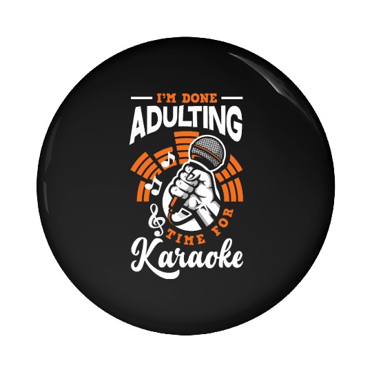 Funny Karaoke Singer Singing Musician Karaoke Gift Pin Buttons