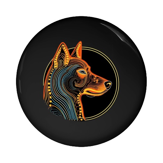 German Shepherd Funny Dog Street Art Comic Pet Pin Buttons