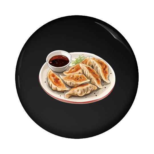 Japanese Pan Fried Dumpling Gyoza Pin Buttons