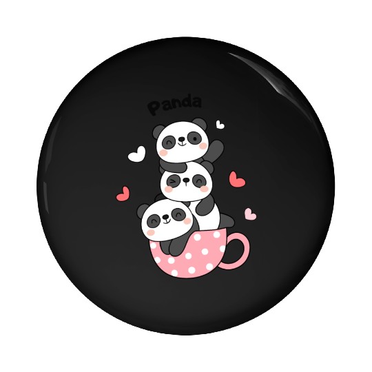 Bear And Panda Couple Classic Pin Buttons