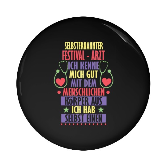 Festival doctor ambiguous irony saying Pin Buttons