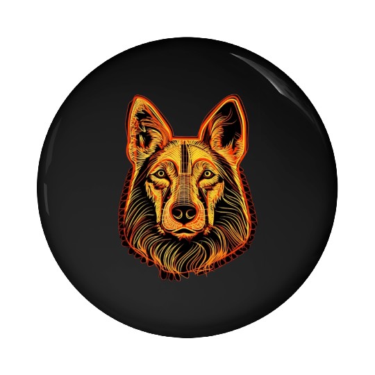 German Shepherd Funny Dog Street Art Comic Pet Pin Buttons
