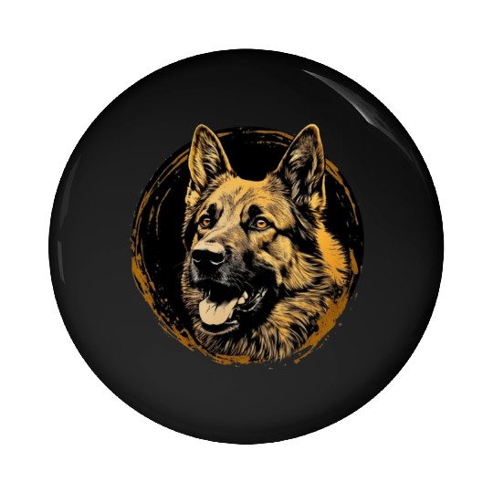 German Shepherd Funny Dog Street Art Comic Pet Pin Buttons