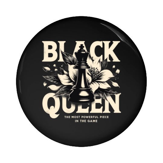 Black Queen The Most Powerful Chess African USA Pin Buttons