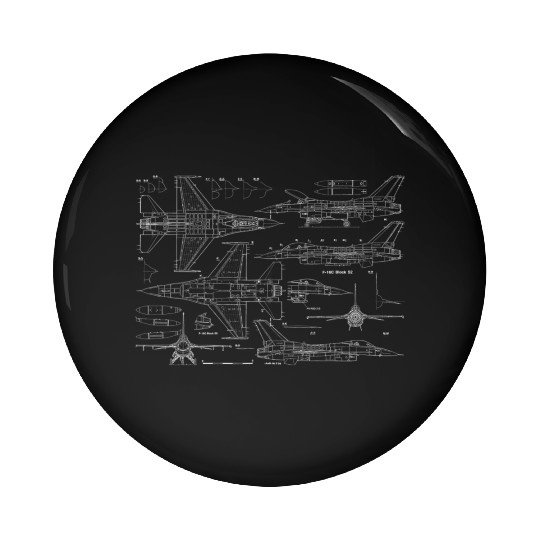 F16 Jet Aircraft Fighter Jet Blueprint Pin Buttons