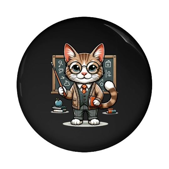 Funny Teacher Cat Pin Buttons