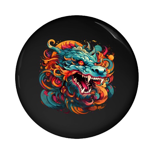Modern Oriental Dragon Majesty Pin Buttons