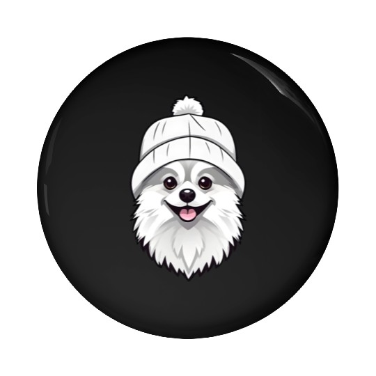 Cute Pomeranian with hat Pin Buttons