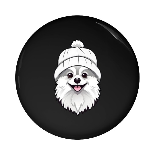 Cute Pomeranian with hat Pin Buttons