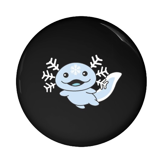 Winter Axolotl With Snowflakes Sweet Winter Pin Buttons