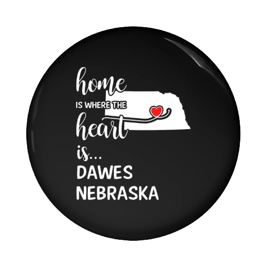Dawes County Nebraska Is Where My Heart Is Gift Pin Buttons