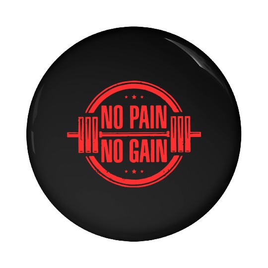 No Pain No Gain Gym Typography Design Pin Buttons
