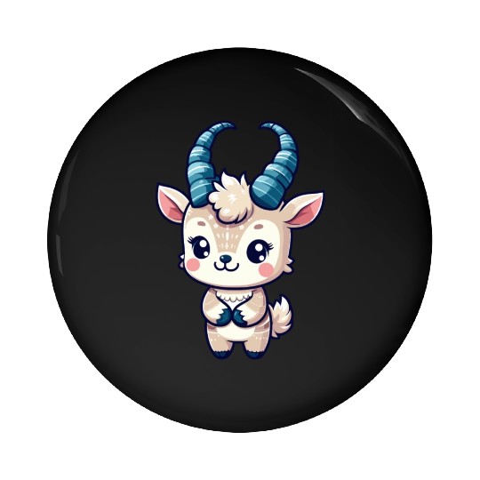 Playful Goat Cartoon Pin Buttons