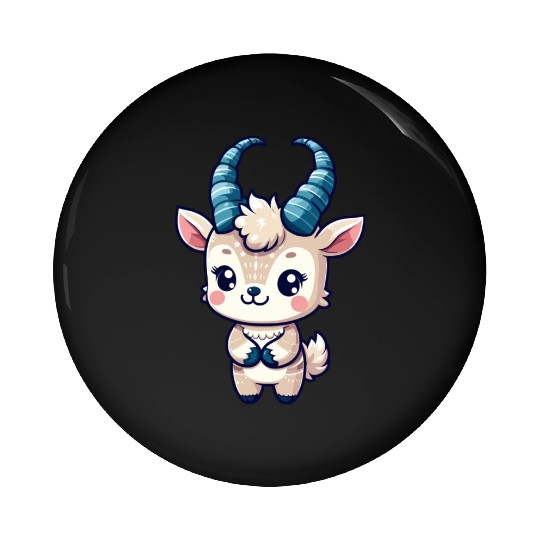 Playful Goat Cartoon Pin Buttons