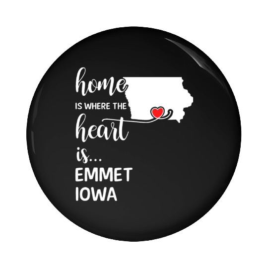 Emmet County Iowa Is Where My Heart Is Gift Pin Buttons