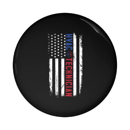 HVAC Technician US American Flag HVAC Mechanic Pin Buttons