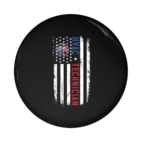 HVAC Technician US American Flag HVAC Mechanic Eng Pin Buttons