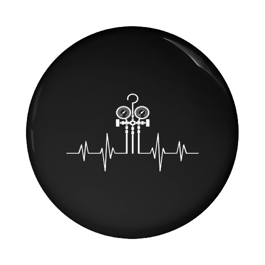 HVAC Love EKG Line Heartbeat HVAC Technician HVAC Pin Buttons
