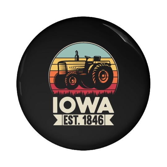 Iowa Vintage Tractor Farmer Gifts Pin Buttons