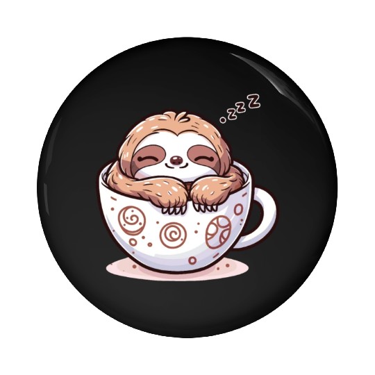 Sloffee - Sloth & Coffee Cozy Kawaii Sloth Pin Buttons
