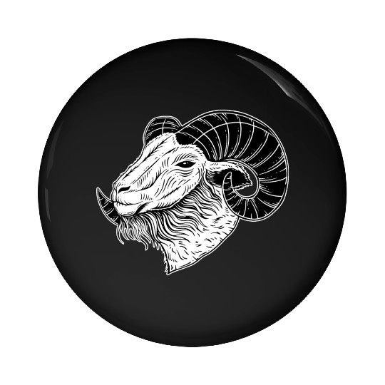 Baphomet Goat Devil Horn Head Pin Buttons