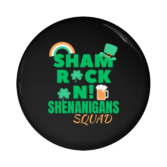shamrockin shenanigans drinking st Patrick's day Pin Buttons