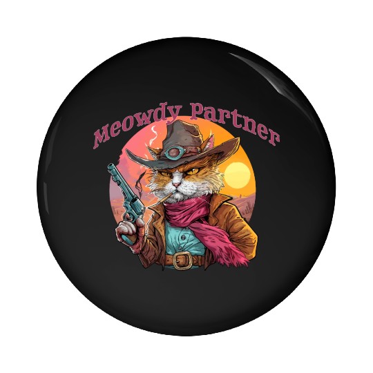 Purrfect Outlaw Showdown - Meowdy Partner Pin Buttons