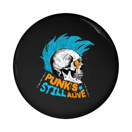 Punk's still alive - gift skull punk rock man teen Pin Buttons