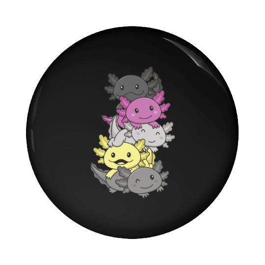 Perigirl Flag Pride Lgbtq Cute Axolotl Pile Pin Buttons