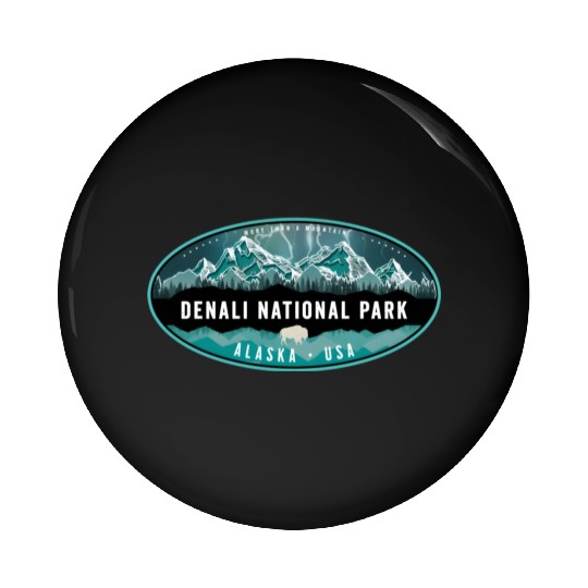 Denali National Park Alaska Hiking Camg Pin Buttons